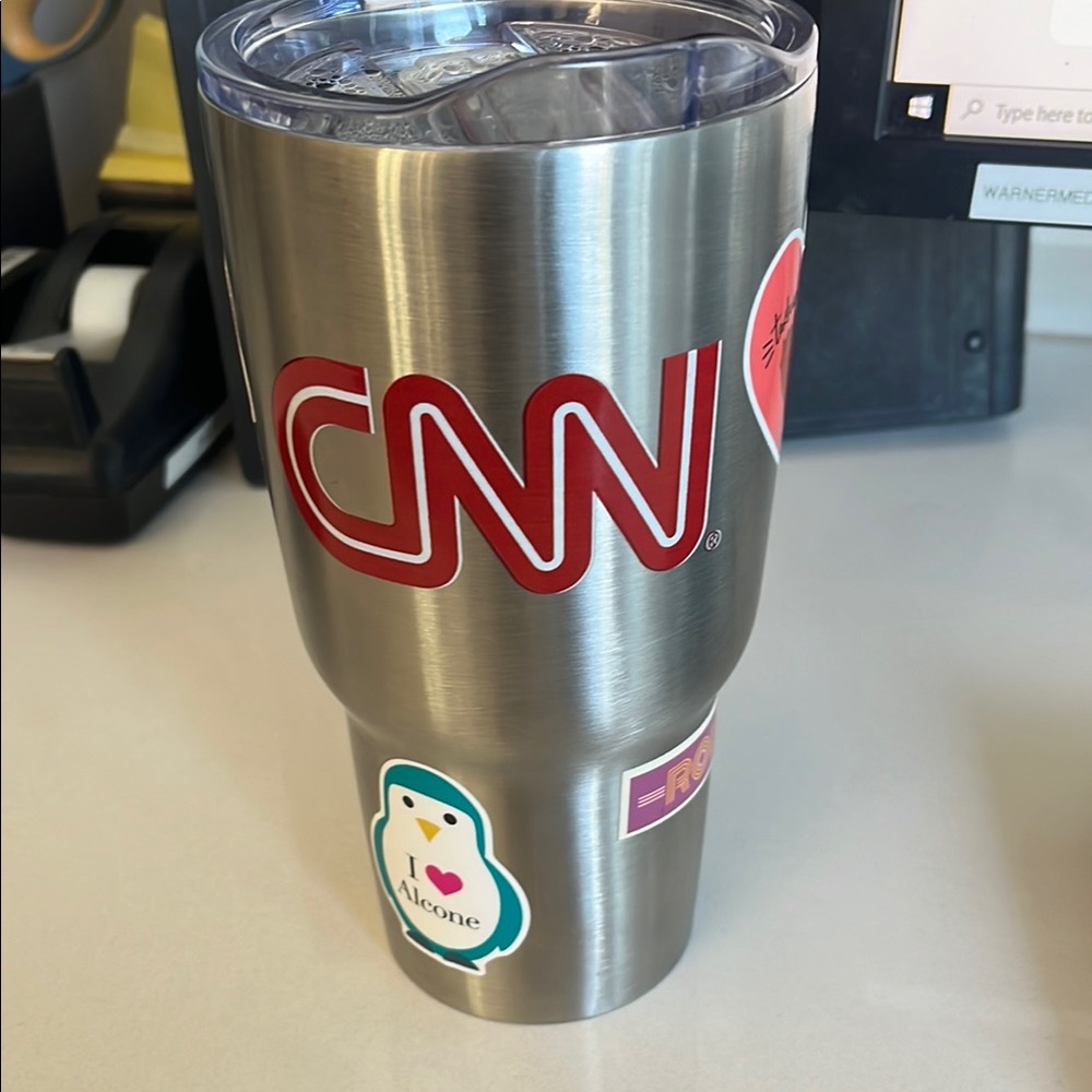 CNN Stainless Steel Tumbler with Stickers